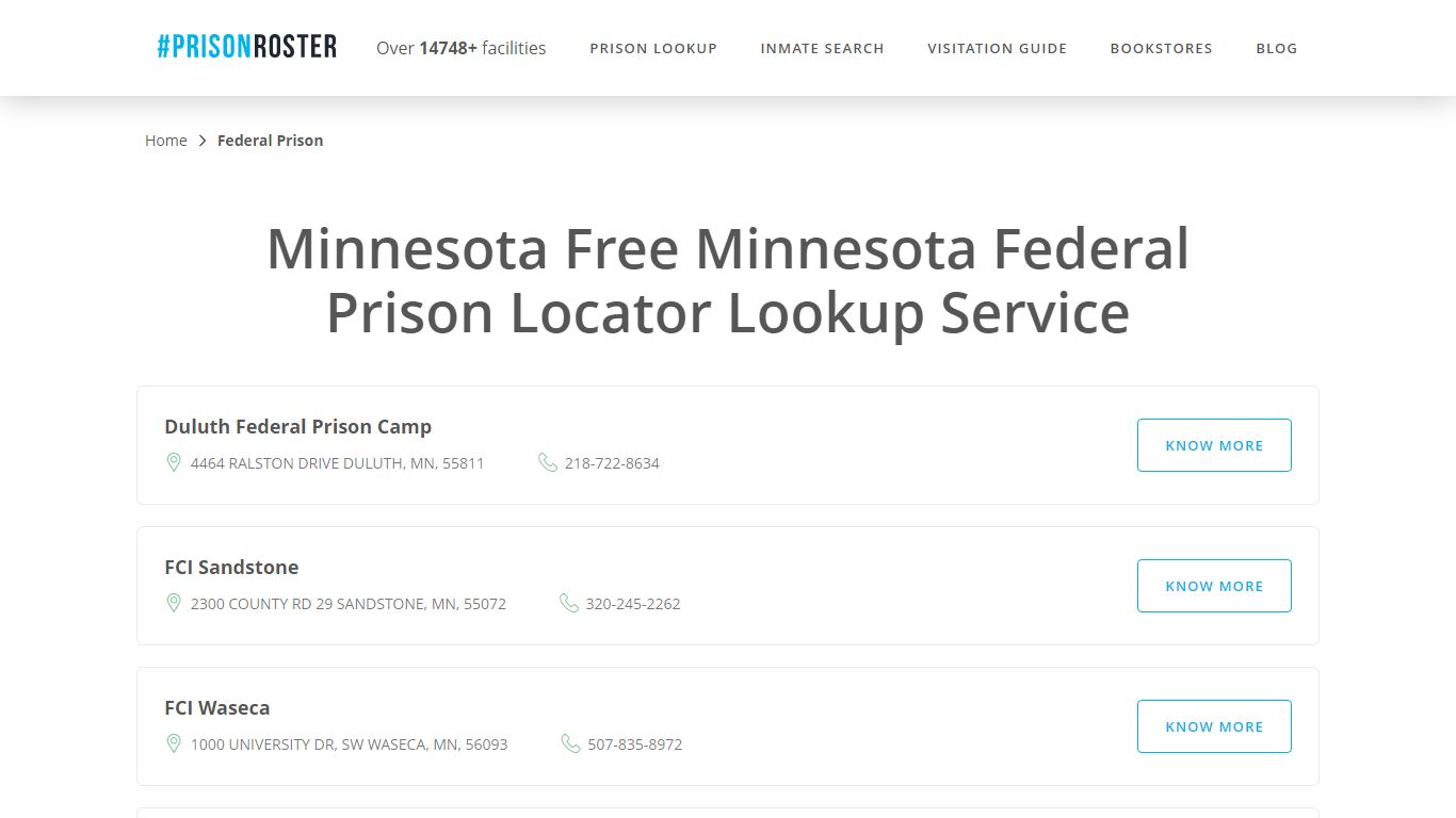 Minnesota Federal Prison Inmate Lookup